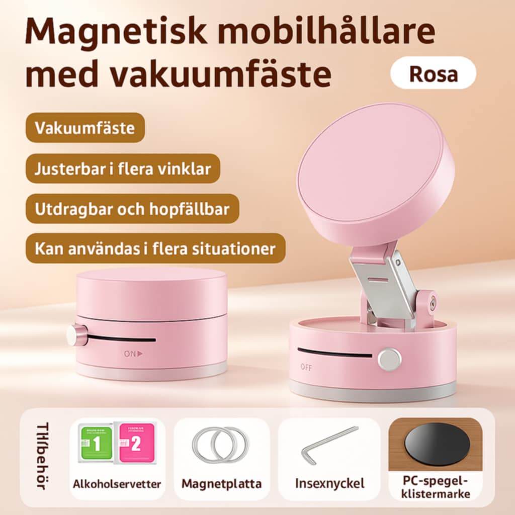 Hopfällbar magnetisk mobilhållare – Perfekt för bil och hem, enkel & stark fäste överallt!