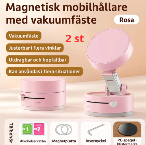 Hopfällbar magnetisk mobilhållare – Perfekt för bil och hem, enkel & stark fäste överallt!