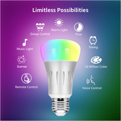 Smart LED-lampa med röststyrning – Fungerar med Google Assistant & Alexa
